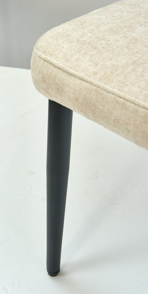 English Elm Dark Forest Green Chenille Armless Dining Chairs Set of 2 with Sleek Metal Legs T3967P423903