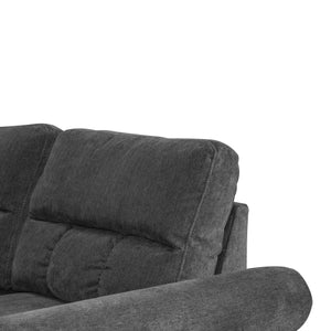 English Elm Reversible Tufted Velvet Sectional Sofa with Reversible Chaise, Nailhead Trim and Accent Pillows Slate 34 L x 88 W x 23 H B089P389528