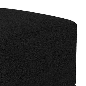 English Elm Chantal Boucle Square Pouf Handcrafted Cotton Accent Footrest for Modern Living Rooms Black B136P427582