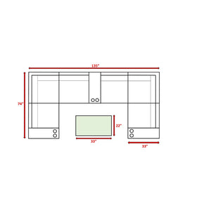 English Elm Fully Assembled 10-Piece Outdoor Modular Sectional Set With Cushions & Coffee Table For Relaxation B120S00245