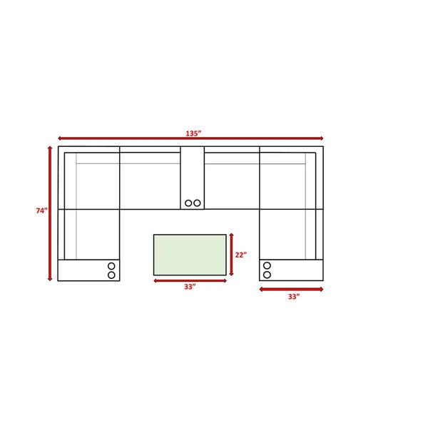 English Elm Fully Assembled 10-Piece Outdoor Modular Sectional Set With Cushions & Coffee Table For Relaxation B120S00245
