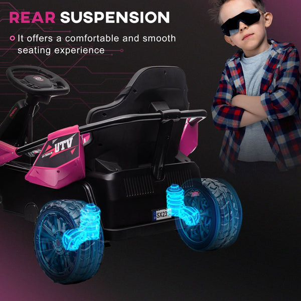 English Elm Qaba 24v Dual Motor Kids Ride on Car with Remote Spring Suspension and Led Lights W2225P217191