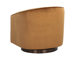 Sunpan Hazel Swivel Lounge Chair - Stylish Barrel Back Design, Perfect for Living Rooms and Offices Dark Bronze