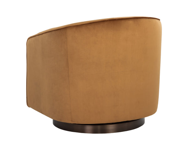 Sunpan Hazel Swivel Lounge Chair - Stylish Barrel Back Design, Perfect for Living Rooms and Offices Dark Bronze