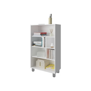 English Elm Charco Three-Shelf Bookcase Melamine, Scratch-Resistant Compact Storage for Living Room or Office Decor White 37 L x 25.2 W x 2.8 H B128P244989