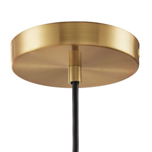 English Elm Auburn Bell Shaped Pendant Light – Gold Iron Base, Amber Glass Shade, 9" Dia, 80" Cord, Stylish Glow B035P264533