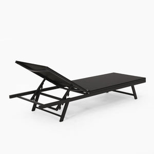 English Elm Christopher Knight Home® - SALTON Chaise Lounge with Breathable Nylon Mesh Seating, Lightweight Recliner for Outdoor Comfort and Style Black 60919.00BLKMSHMP2
