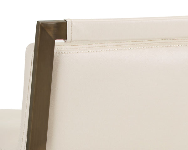 Sunpan Arizona Swivel Barstool - Stylish Art Deco Design with Antique Brass Finish and 360-Degree Comfort Castillo Cream