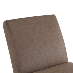 English Elm Christopher Knight Home® - FINLAY Curved KD Chaise Lounge Dark Coffee PU Leather Birch Wood Legs — Contemporary Comfort 62" N776P298861C