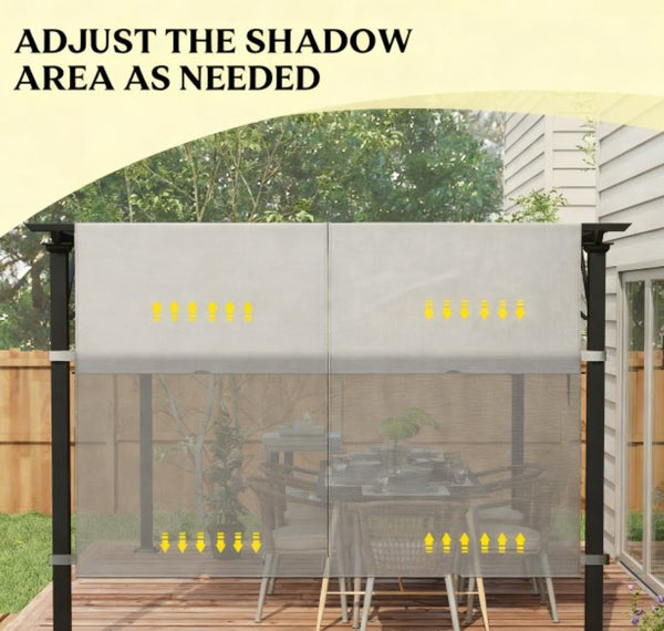 English Elm Easy Install Polyester Pergola Canopy Set Uv30 Protection Outdoor Shade Cover 2 Panels T3971P426454