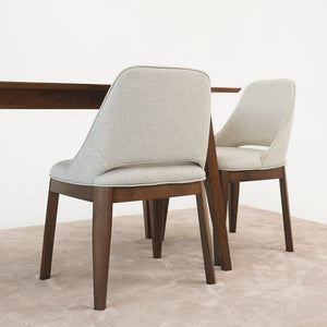 English Elm Ashcroft Furniture - Weston Solid Wood Dining Chairs Set of 2 in Beige Linen — Transitional Full-Back Comfort, Durable Upholstery (2) B183P281179