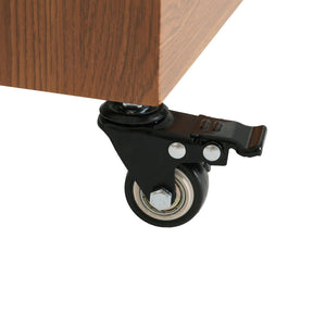 English Elm Malibu Concrete Filled Iron Umbrella Base with Wood Grain Finish and Locking Wheels N775P407244N