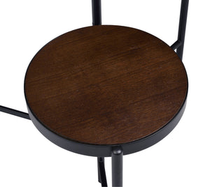 English Elm Namid Multi-Tier Foldable Black Plant Stand with 3 Open Wood Veneer Shelves, Metal Frame, 10lb Limit B2726P287568