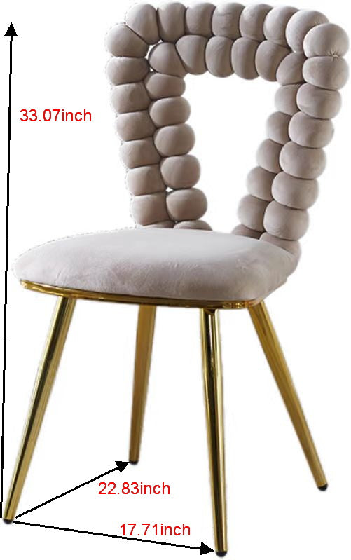 English Elm Modern upholstered dining chair with iron tube legs, cushioned backrest and sleek rustproof frame, ideal for living room, cafe and office comfort Golden W234P154833