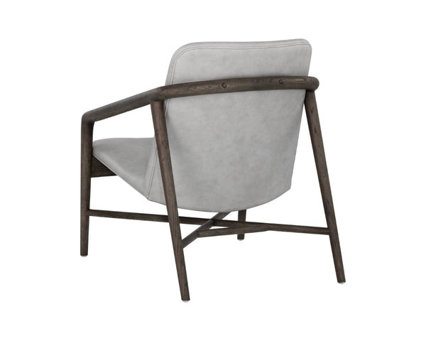 Sunpan CINELLI Lounge Chair - Mid-Century Inspired Design with Solid Oak Frame for Cozy Comfort and Style Grey 110539