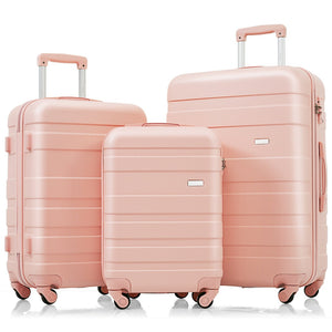 English Elm Luggage Sets 3 Piece Abs Hardshell Spinner Suitcase with Tsa Lock Lightweight Travel N726P203164S