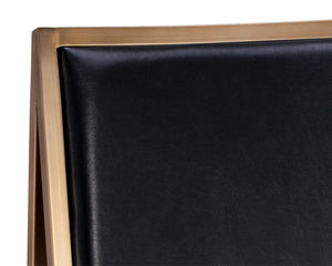 Sunpan Blair Dining Chair Set - Chic Antique Brass Frame with Luxurious Smooth Leather for Modern Spaces Cantina Black
