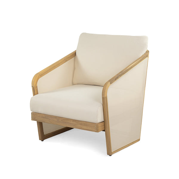 English Elm Christopher Knight Home® - Royal Wood Textilene Club Chair - Handcrafted Outdoor Seating With Cushioned Comfort & Durability N773P218355B