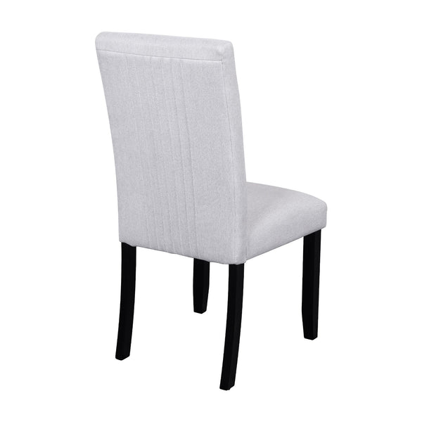 English Elm 5-Piece Round Dining Set with 43" Modern MDF Table and 4 Upholstered Fabric Chairs for Compact Spaces Beige+Black N752S001055A