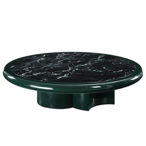 English Elm Ronald Square Low Profile Coffee Table with Bold Marble Print Top for Modern Living Rooms B2726S00581