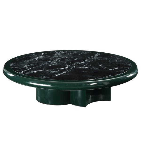 English Elm Ronald Square Low Profile Coffee Table with Bold Marble Print Top for Modern Living Rooms B2726S00581