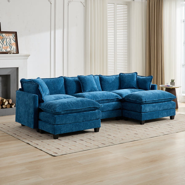 English Elm Cloud Sofa 3-Seater Modular Couch, Breathable Chenille, Ergonomic Design, Perfect For Small Spaces W1143S00048