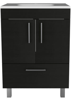 English Elm Othello Single Bathroom Vanity with Four Leg Base Double Door Cabinet Storage B128S00217