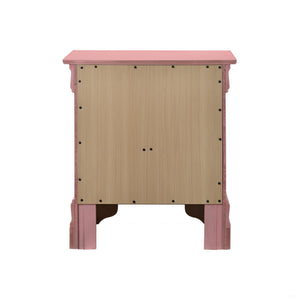 English Elm Charming transitional two-drawer nightstand with vibrant finish, compact 25"H x 22"W x 17"D storage solution Pink 28 L x 24 W x 19 H B078108178