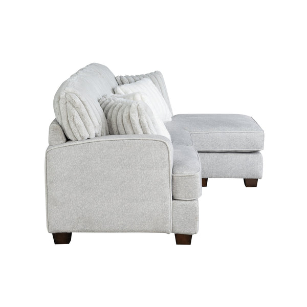 English Elm Modern Reversible Sectional with Corner Block Frame, Plush Foam Cushions, Easy Assembly, 87" x 59" Gray 87.8 L x 36.22 W x 30 H B011P293573