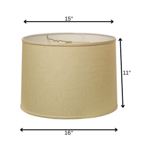 English Elm Slant Retro Drum Linen Lampshade Washer Fitter Warm Beige Glow for Floor Table Lamps B075101375