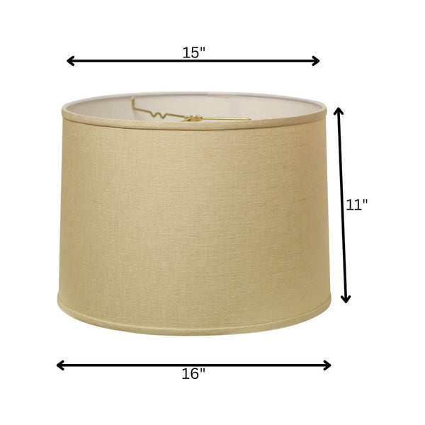 English Elm Slant Retro Drum Linen Lampshade Washer Fitter Warm Beige Glow for Floor Table Lamps B075101375