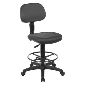OSP Home Furnishings Sculptured Ergonomic Drafting Chair with Adjustable Footrest for Counter Height Workstations Shale DC517-295