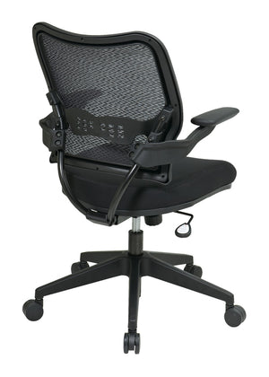 OSP Home Furnishings Deluxe Mesh Back Office Chair with Lumbar Support Synchro Tilt and Padded Arm Rests Black 13-37N1P3