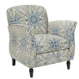 Madison Park Escher Transitional Accent Chair MP100-0375 Blue Multi/Brown