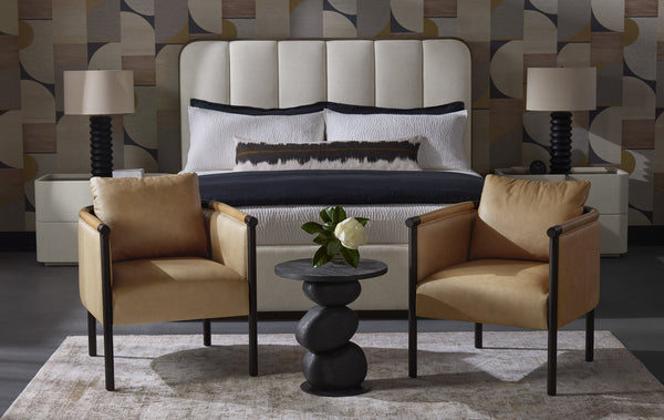 Sunpan Oletto Table Lamp - Modern Design with Wooden Base, Elegant Beige Finish for Any Home Décor Black