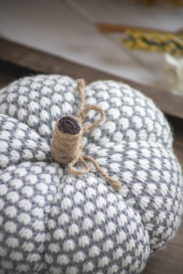 English Elm Set Of 2 Knitted Pumpkins - Cozy Farmhouse Decor For Thanksgiving, Fall Festivals, And Halloween W2078P246700-GIGA