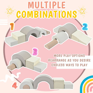 English Elm 5-piece Foam Kids Climbing Set Modular Toddler Play Structure for Indoor Playrooms N710P170358E