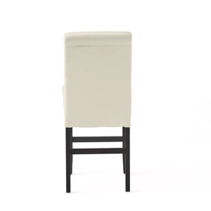 English Elm Christopher Knight Home® - Contemporary Ivory Bonded Leather Counter Stools with Nailhead Trim, 25" Padded Bar Chairs (Set of 2) N780P168429