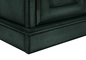 English Elm Accent Table Coastal Antique Blue Veneer Nightstand with Drawer & Cabinet, Solid Wood Accent Piece Blue 25 L x 23 W x 6 H B2710P287046