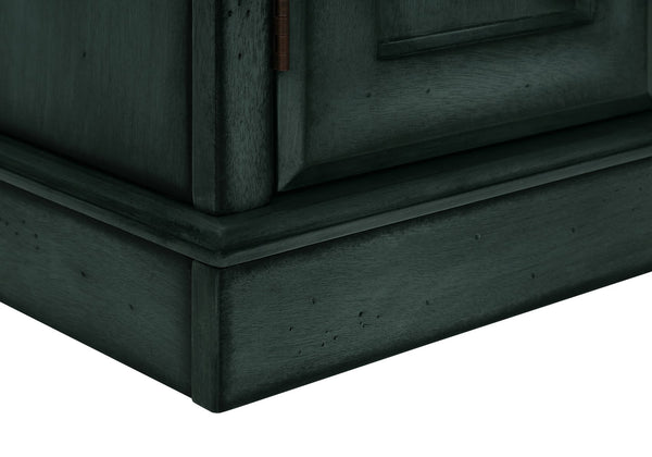 English Elm Accent Table Coastal Antique Blue Veneer Nightstand with Drawer & Cabinet, Solid Wood Accent Piece Blue 25 L x 23 W x 6 H B2710P287046