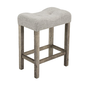 English Elm Dining Round 5-Piece Table Set with Solid Wood Chairs, Linen Upholstery, Industrial Modern Style Brown W487P333512