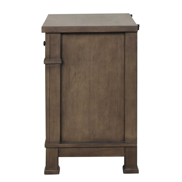 English Elm Transitional Dark Walnut Nightstand with Usb Charging Dovetail Drawers Bedroom B2741P435887