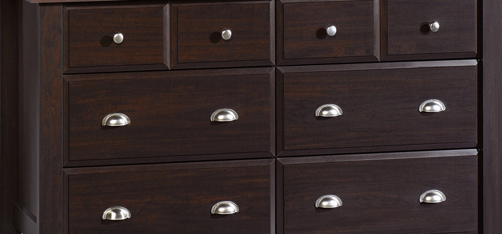 English Elm Dresser, Contemporary Black Storage Solution With Smooth-Gliding Drawers For Any Room Space B356P402811