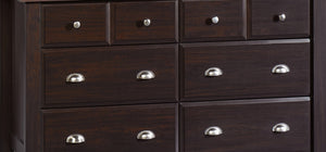English Elm Dresser, Contemporary Black Storage Solution With Smooth-Gliding Drawers For Any Room Space B356P402811