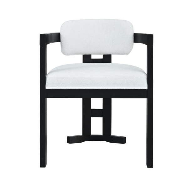 English Elm Christopher Knight Home® - Indoor Upholstered Wood Dining Chair Set of 2 with Durable Rubberwood Frame, Cozy Fabric Upholstery, Timeless Style Black White N768P221635W