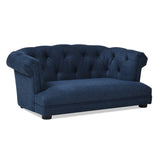 English Elm Kiki 36.5" Chesterfield Dog Sofa Bed, Medium, Pacific Blue Stain Resistant High Performance Polyester