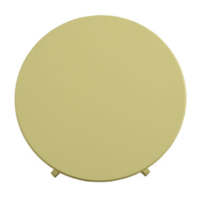 English Elm Alger Light Yellow Round Pedestal Accent Table — Cottage Transitional Wooden Top, Turned Base, KD, 40lb Capacity B2726P281458
