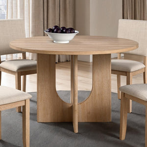 English Elm Classic Round Pedestal Dining Table Rubberwood Matte Finish Seats Four Modern Home Natural B2741P421161