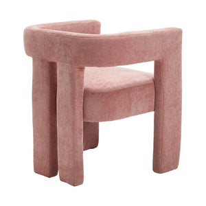 English Elm United We Win Chenille Barrel Accent Armchairs Set of Two for Living Room Dining Pink W1568P389270