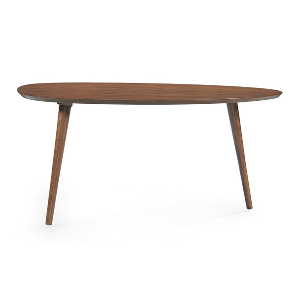 English Elm Christopher Knight Home® - Coffee Table - Mid-Century Modern Oval Design With Eco-Friendly Wood Legs For Stylish Living Spaces N771P256402T